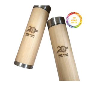Sustainable Bamboo Thermos Bottle | Handmade Eco Drinkware | Keeps <b>Beverages</b> Hot or Cold All Day Long - Product Image 6