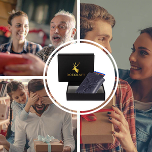 Cartera Bifold Clásica de Diseño Delgado con Bloqueo RFID de Cuero Genuino para Hombre, Satinado, para Tarjetas de Crédito, Efectivo, Identificación, Uso Diario - Product Image 6