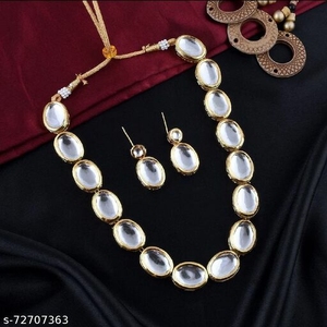 Conjunto de Gargantilla y Aretes para Fiesta, Estilo Tradicional Dorado, Joyería de Moda para Mujer, Regalo, Joyería de Boda, Chapado en Oro, Collar Largo - Product Image 1