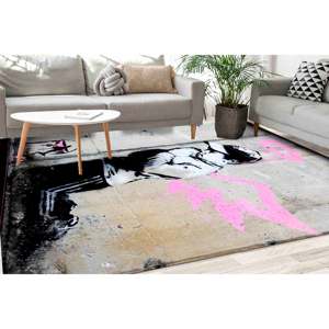 Tapis imprimé Graffiti Banksy Angel Boy : Décoration d'intérieur d'art moderne, avec tapis à poils doux - Product Image 3