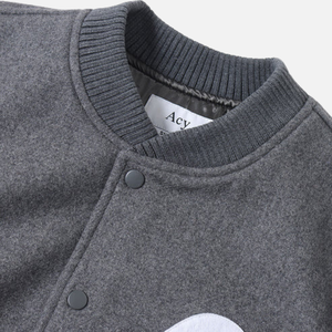 Chaquetas universitarias de talla grande personalizadas de la mejor calidad, manga completa, invierno, Letterman Bomber Stand, Hip Hop Varsity, estampado blanco - Product Image 3