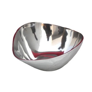 L Cuenco para servir galletas de nueces con acabado antiguo decorativo curvo a mano de estilo moderno, cuenco para servir ensalada de frutas o mezclar - Product Image 1