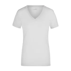 T-Shirt Personalizzabile da Donna con Scollo a V Elasticizzato, Articolo Promozionale Personalizzabile - Product Image 2