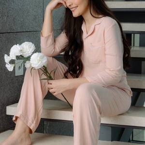 <b>Women</b> <b>Pyjama</b> Set Satin <b>Silk</b> Feel Nightwear Luxury Sleep Set Custom Logo Wholesale - Product Image 4