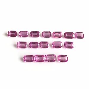พลอยไพลินสีชมพูธรรมชาติทรงแปดเหลี่ยมเจียระไน ขนาด 3 มม.-18 มม. ผ่านการรับรองจากผู้ตรวจสอบบุคคล  ผ่านการเคลือบแว็กซ์/น้ำมัน  ขายส่งสำหรับทำเครื่องประดับ - Product Image 4