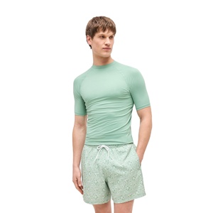 Men Athletic Swim <b>TShirt</b> Slim Fit Streetwear <b>Polyester</b> Spandex UV Block Quick Dry Breathable Rash Guard Surfing Beach Wear OEM - Product Image 2