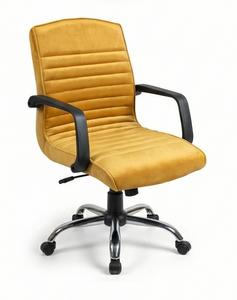 Silla de Oficina Giratoria Moderna Tapizada en Terciopelo Eva con Elevación a Gas y Base Estrella Cromada para Uso en Oficina en Casa, Escuela o Taller - Product Image 4