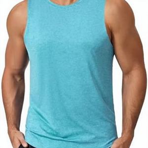 Débardeur de sport pour homme Dry Fit sans manches, idéal pour la gym et la course, protection UPF 50+, avec chaînes décoratives, 100% coton - Product Image 1