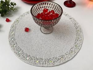 Royal Handmade Luxury Beaded Placemat with <b>Glass</b> Beads Eco-Friendly Home Dining Room Wedding Celebration Holiday Runners - Product Image 5
