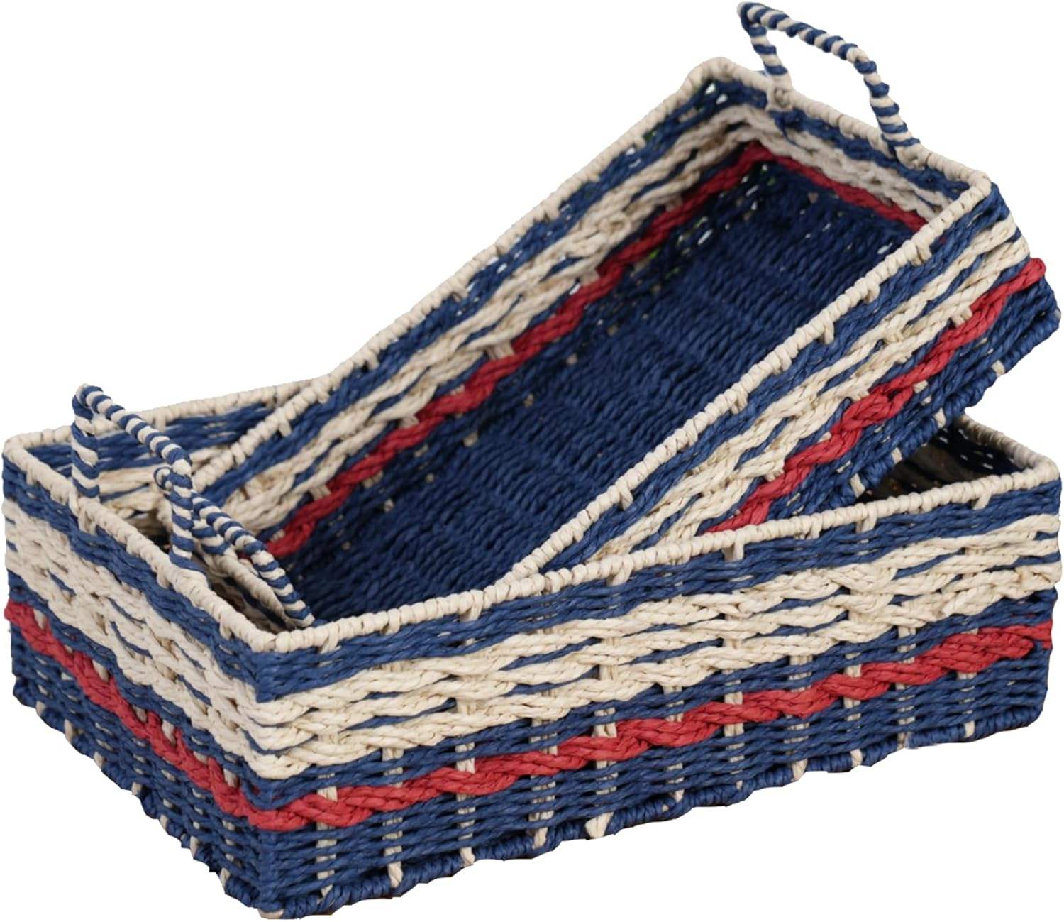 Navy Blue, Red, and Cream/Beige (Multi-Color)