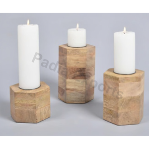 Présentoir de bougies bougeoirs et lanternes en bois pour la décoration intérieure cadeaux de Noël anniversaire Pâques - Product Image 1