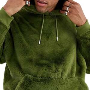 OEM Custom Solid Sherpa Embroidery Logo Winter Men's 100% Cotton Anti-Wrinkle Oversized Hooded Fleece Zipper-Up Puff Printed - Product Image 2
