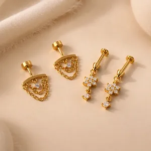 แหวนจิวหัวลูกศรประดับเซอร์โคเนียสแตนเลสสตีล ขนาด 16G 6 มม. - เครื่องประดับสำหรับเจาะหูสำหรับงานปาร์ตี้ - Product Image 2