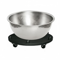 Bol de pédicure en cuivre martelé de qualité supérieure avec chariot à roulettes, style standard, finition dorée