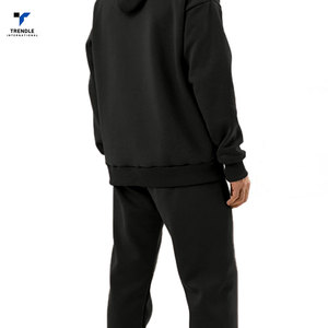 Custom Color 100% Cotton Winter Hooded Solid <b>Pullover</b> <b>Men</b> Tracksuit Casual Breathable Made in Pakistan - Product Image 4