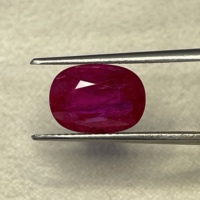 Pierre précieuse rubis naturelle de 4.27 carats de qualité fine coupe ovale du Mozambique chaleur pour anneau et astrologie