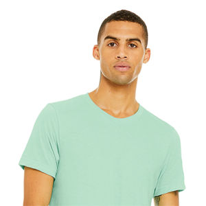 T-shirt unisexe à manches courtes Heather Mint CVC-52% Airlume Coton peigné, 48% Poly, 4.2 oz - Product Image 4