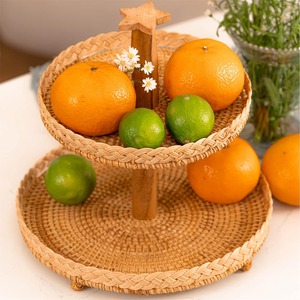 Présentoirs pour desserts en rotin naturel tressé à la main support en osier pour gâteaux et cupcakes d'usine - Product Image 3