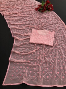 La más vendida de Bollywood indio Rich Look Fancy Ethnic Wear Georgette Saree La más moderna exportación Última blusa Ropa de fiesta exclusiva - Product Image 2