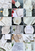 Serviettes de mariage personnalisées avec initiales, en gros, usine PMZW oeko, serviettes en lin personnalisées