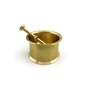 Latest design brass mortar pestle handicraft best quality crusher and paste use brass mortar pestle for sale