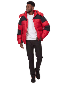 Fashionable Men's Recycled Nylon Hooded <b>Puffer</b> <b>Jacket</b> Custom Logo High Street Style <b>Thin</b> Bubble Coat Stand Collar for Winter - Product Image 2