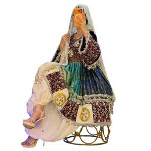 Robe formelle afghane pour femmes avec broderie riche, manches longues, tissu en soie et coton mélangé, en mousseline, pour les fêtes et les événements culturels - Product Image 1