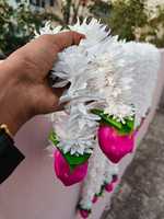 Kuncup teratai dan daun melati hiasan dinding Garland Dekorasi Rumah bunga dinding seni dekorasi Natal botani gantung dinding