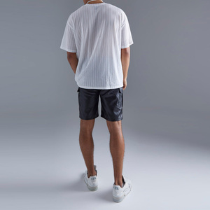 เสื้อยืดผู้ชายผ้าฝ้าย100% โอเวอร์ไซส์ไหล่ตกไซส์พร้อมโลโก้ตามสั่ง/ดีไซน์ล่าสุดเสื้อแนวสตรีทตาข่ายสำหรับผู้ชาย - Product Image 4