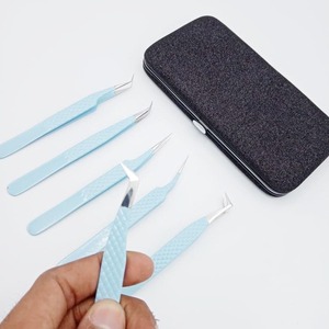 Pince à épiler professionnelle en acier inoxydable véritable pour l'extension des cils Volume russe Meilleure pince à épiler - Product Image 2