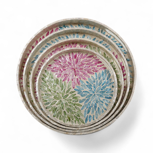 Plateau en nacre fait à la main, plateau de service décoratif, écologique, incrustation de coquillages naturels, maison, cuisine - Product Image 4