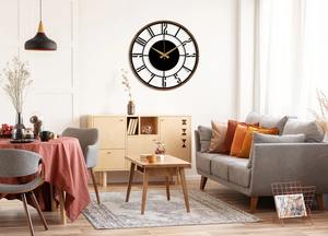Horloge murale ronde en métal noir de luxe Le design moderne unique ajoute un look élégant et sophistiqué à n'importe quelle pièce ou bureau - Product Image 5