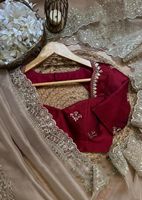 Designer indien pur doux organza soie Sari pour les jolies femmes fête mariage Festival porter avec esthétique ethnique Blouse