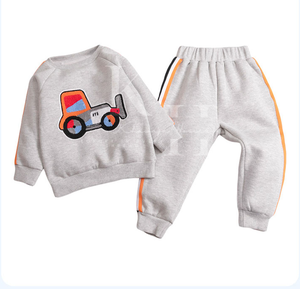 Ensemble pull-over en coton de haute qualité pour enfants tenue confortable d'automne-hiver pour garçons filles vêtements en tricot OEM solides - Product Image 1