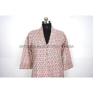 Robe décontractée tendance à imprimé floral vintage, col en V doux, 100% coton, robe d'été, motif floral chic et aéré - Product Image 3