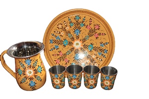 Juego de jarras artísticas finas pintadas a mano, decoración de Metal para el hogar para comedor, espacio, salpicaduras de Color, complemento para amantes del Color - Product Image 4