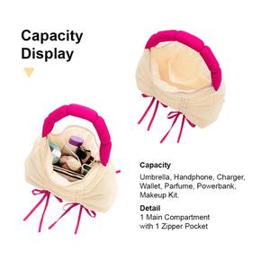 Sac fourre-tout pour femme Hody toutes saisons, grande capacité, matériau crinkle premium, fermeture à glissière, poche intérieure, série multi-usages, violet - Product Image 6