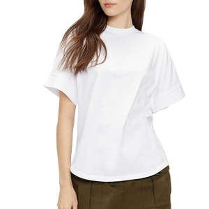 Camisetas de Mujer 100% Algodón 2026, Ecológicas, Ajustadas, Lisas, con Logotipo Personalizado, Ropa Casual de Verano, Teñidas Lisas - Product Image 1