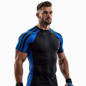 Protector de erupción sublimado con ajuste de compresión para MMA y con mangas completas y bloqueo UV estilo kimono de jiu jitsu - Product Image 1