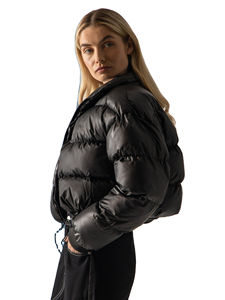 Chaquetas Personalizadas OEM para Mujer, Estilo de Manga Larga, Abrigo con Capucha para Invierno, Chaqueta Corta Acolchada Impermeable con Cremallera para Mujer, Ropa Casual - Product Image 6