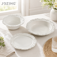 Vaisselle en céramique blanche en gros, stock disponible, assiettes et bols en porcelaine, vaisselle jetable pour hôtels, restaurants et fêtes
