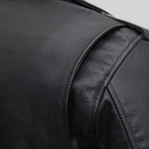 Chaqueta de cuero de motorista de invierno negra personalizada para hombre 2024, chaqueta holgada de cuero Real con cuello levantado, diseño de moto a la moda - Product Image 5