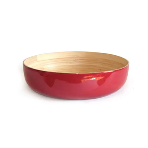 Vente en gros de bol de service à salade en bambou filé laqué rond de style européen fait à la main et écologique Vaisselle de fête et de restaurant Vietnam - Product Image 2
