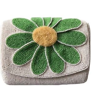 Nouveau design Broderie à la main Perles de rocaille brodées Sac à main à bandoulière fait main Sac à main avec mini sac à fermeture éclair d'Inde - Product Image 1