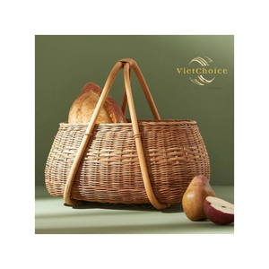 Eco Handwoven Rattan Storage <b>Basket</b> Natural <b>Wicker</b> Fruit Bowl Multifunction Kitchen Bathroom Organizer Living Room - Product Image 6