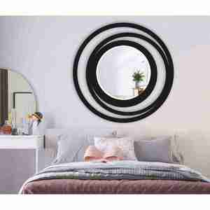 Cadre de miroir rond moderne en métal Miroir mural de haute qualité avec taille et couleur personnalisables - Product Image 5