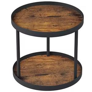 Étagère à épices rustique à deux niveaux cadre en métal noir Organisation de la cuisine du restaurant à domicile améliore l'esthétique des armoires de fonctionnalité - Product Image 1