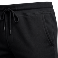 Ensemble de survêtement personnalisé noir uni avec fermeture éclair, veste à capuche et pantalon de jogging en coton et polyester, OEM ODM, unisexe, vêtements de sport écologiques