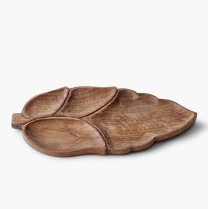 Plato de madera creativo con forma de hoja a precio asequible para restaurante, hogar, boda, fiesta, uso - Product Image 2