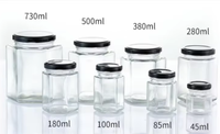 Bocaux en verre hexagonaux de haute qualité pour la nourriture pour bébés, bricolage, épices magnétiques, artisanat, mise en conserve